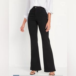 High waisted wow black flare jeans